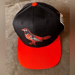 Vtg Baltimore Orioles Bird Logo Snapback Hat Black Orange Cap Outdoor Cap Co NWT
